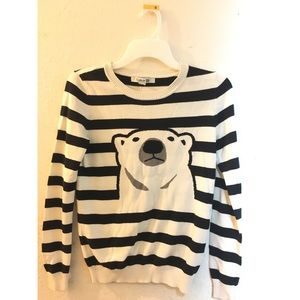 POLAR BEAR CREWNECK B&W STRIPES // CHRISTMAS